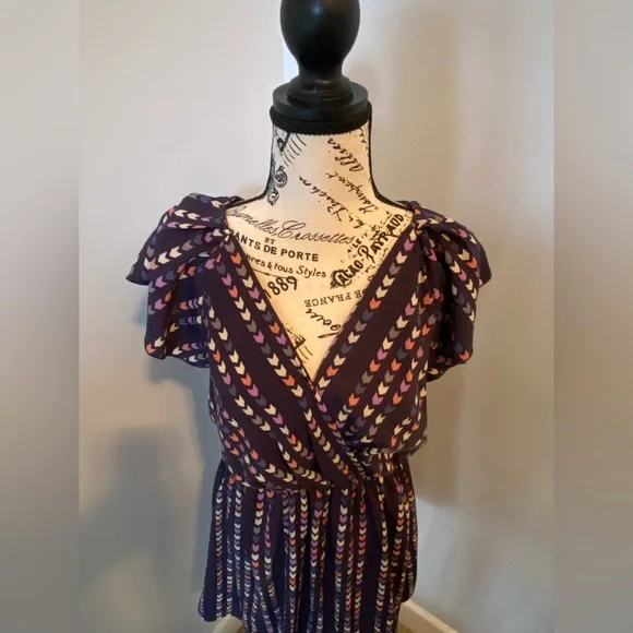 Everly patterned blue/purple dress, size M - Picture 5 of 5